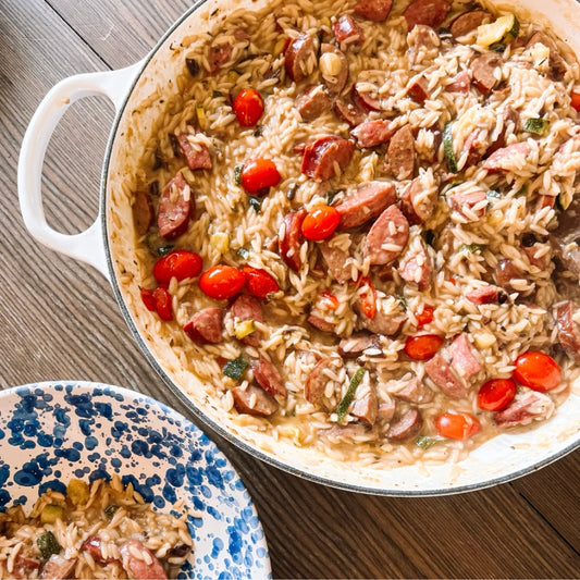 Sausage Orzo Skillet