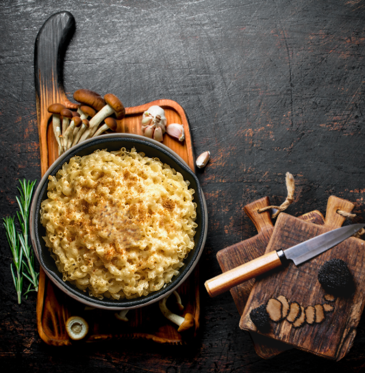 Truffled Mushroom Mac & Cheese with Crispy Brioche Crumbs