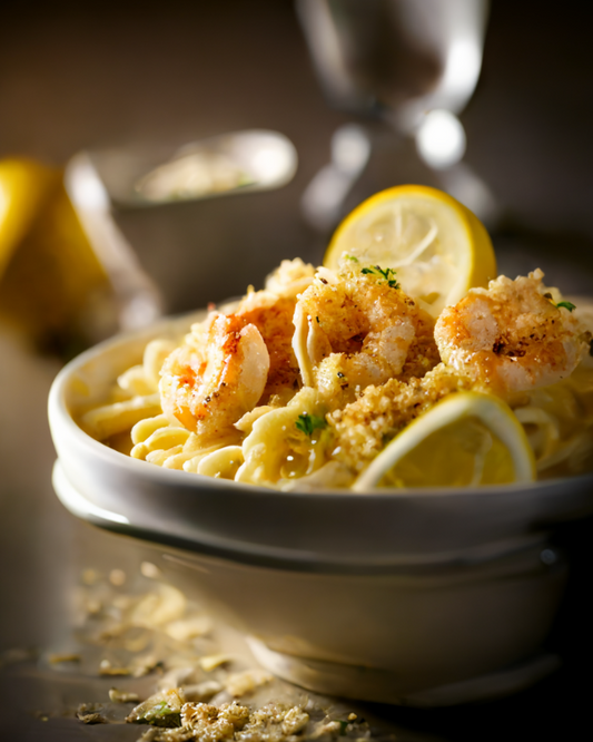 15-Minute Shrimp Scampi Pasta with Crispy Panko Crumbs