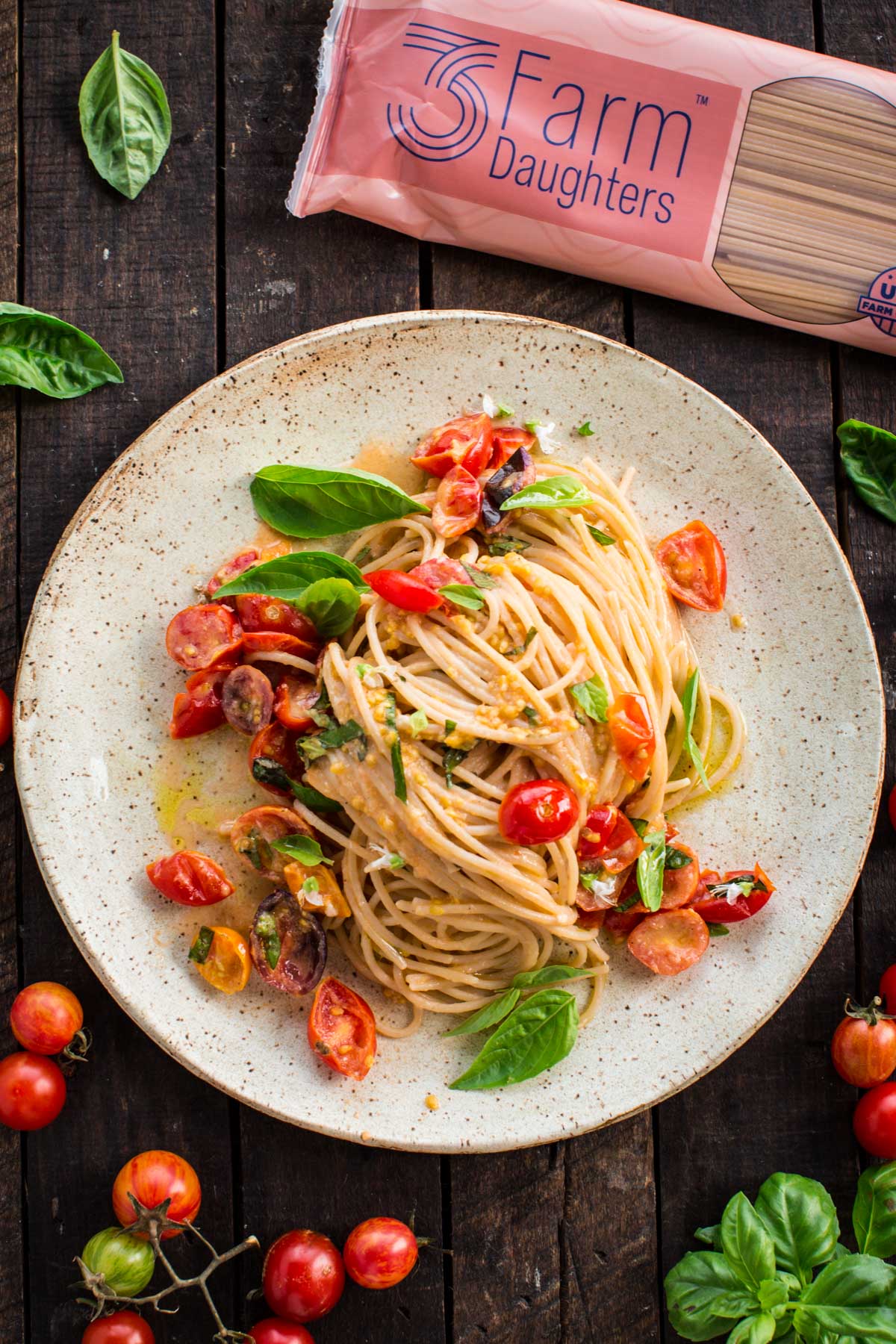 Spaghetti with No-Cook Cherry Tomato Sauce – 3 Farm Daughters Store